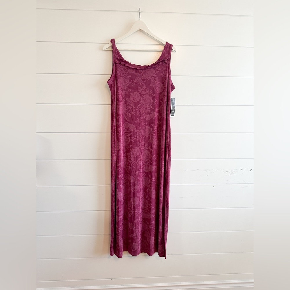 NWT - Vintage Marallis Collection Rose Print Dress in Deep Rose - Size XL - Picture 8 of 10